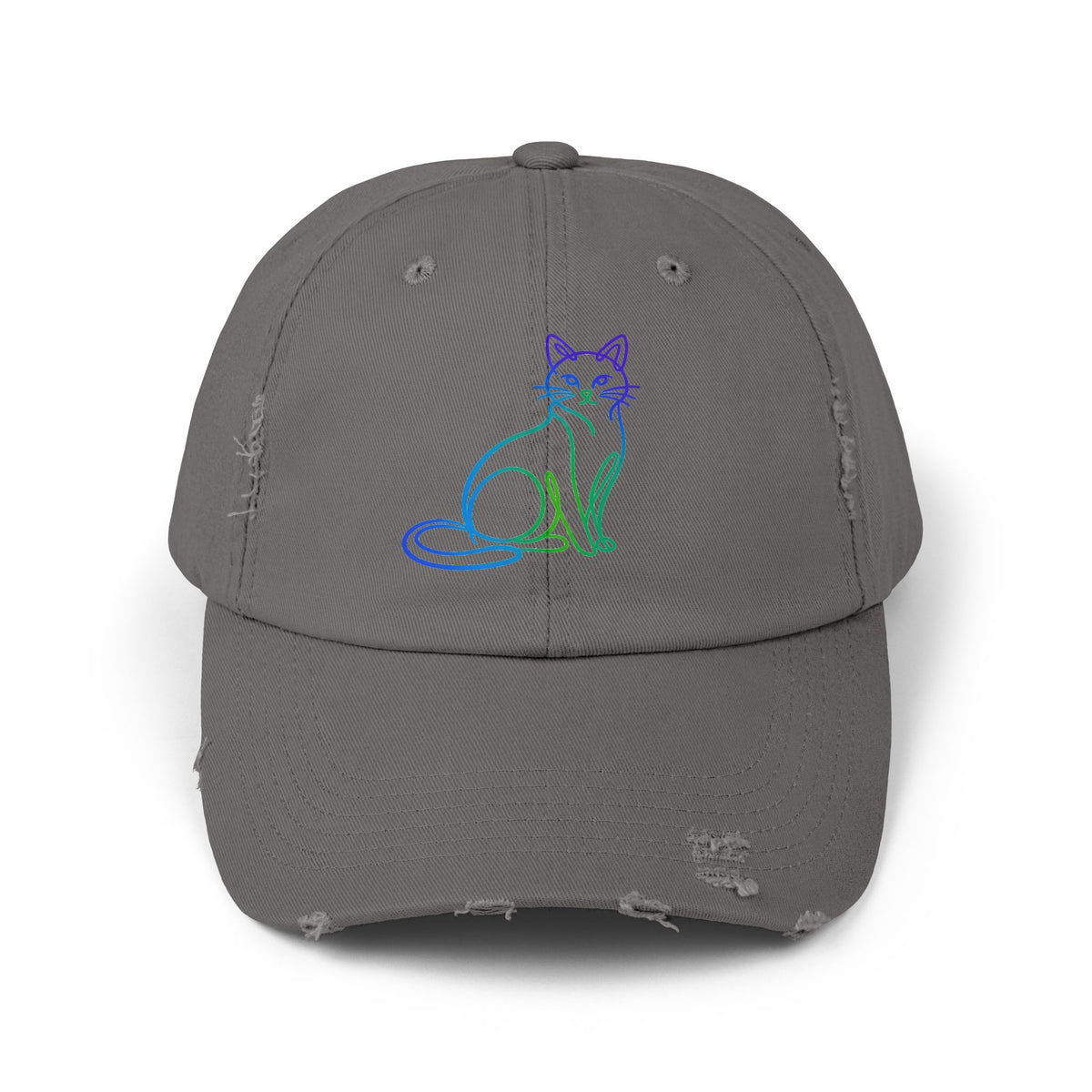 Northern Lights Cat Distressed Cap