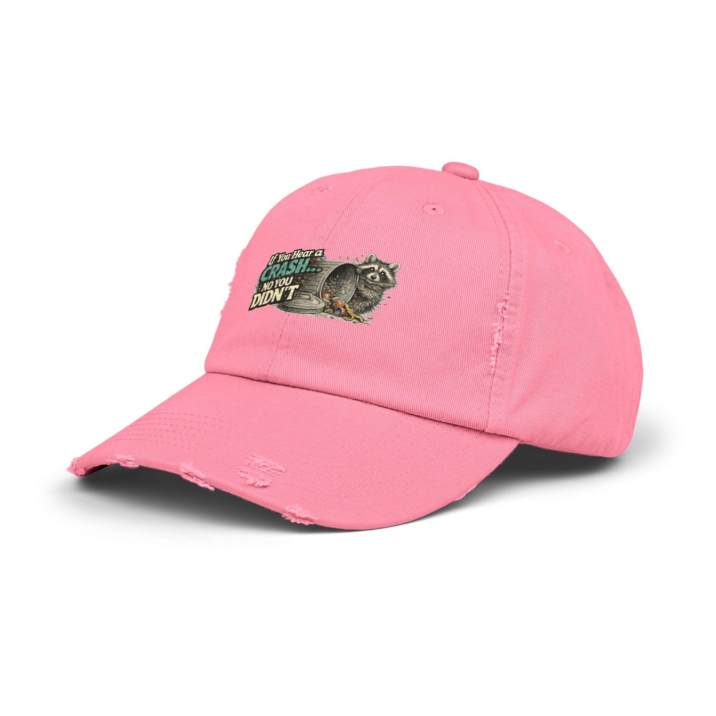Crash Distressed Cap — Raccoon Mom/Dad Funny Dad Hat