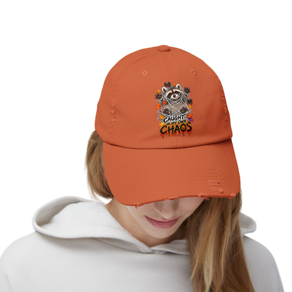 Caught Raccoon Distressed Baseball Hat