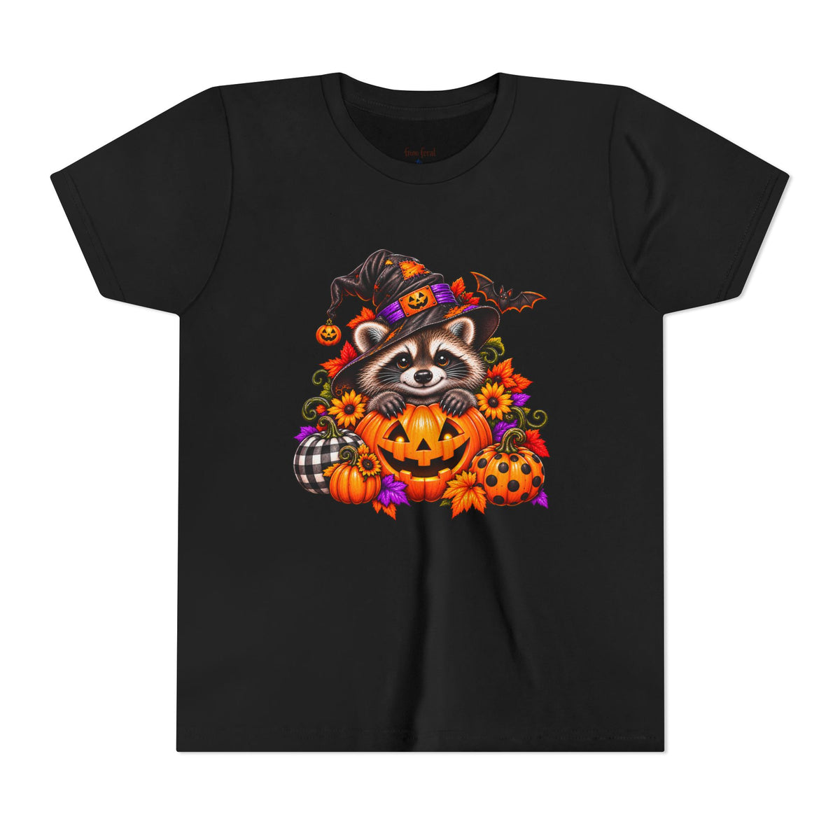 Halloween Youth Tee — Raccoon Kids Tshirt