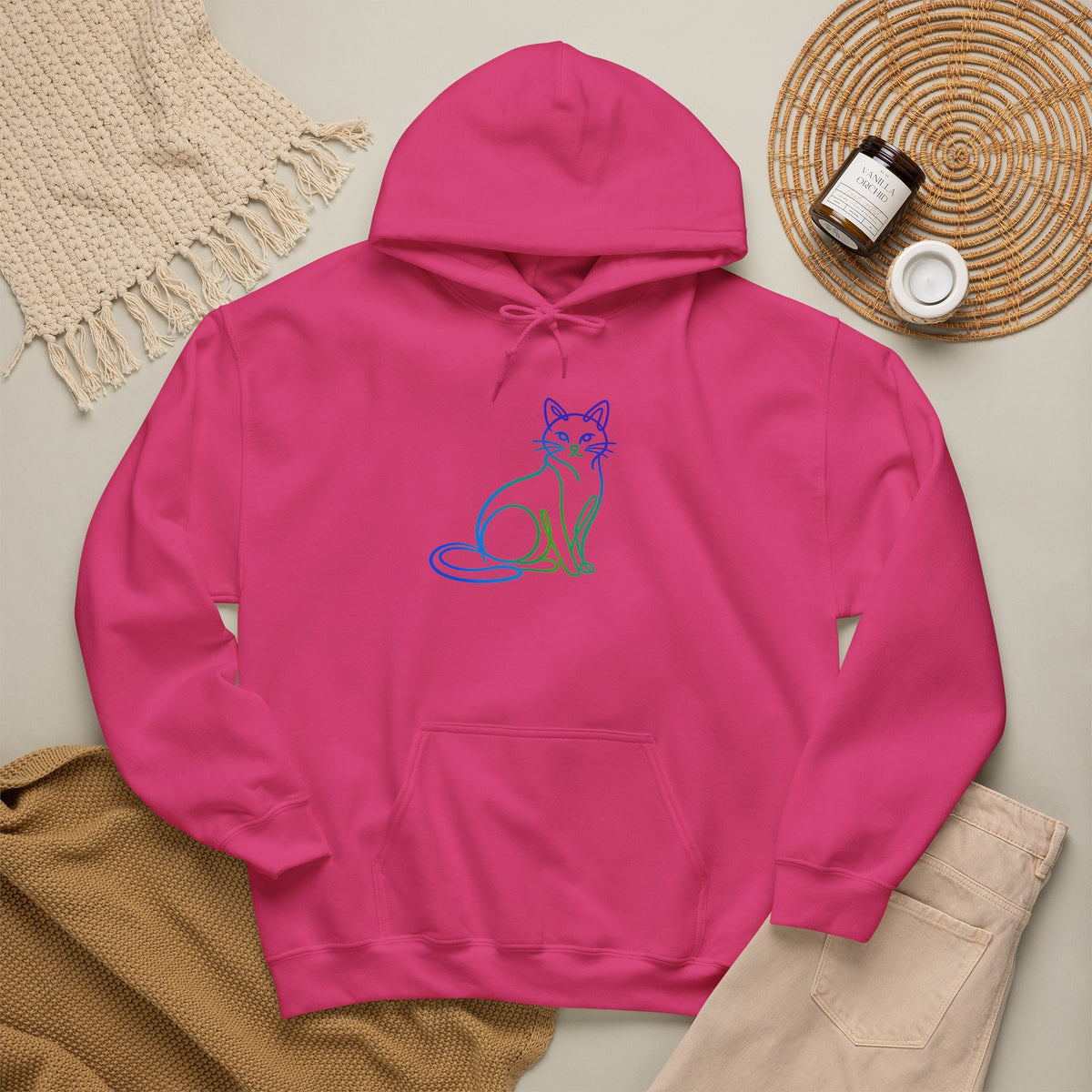 Northern Lights Cat Hooded Sweatshirt