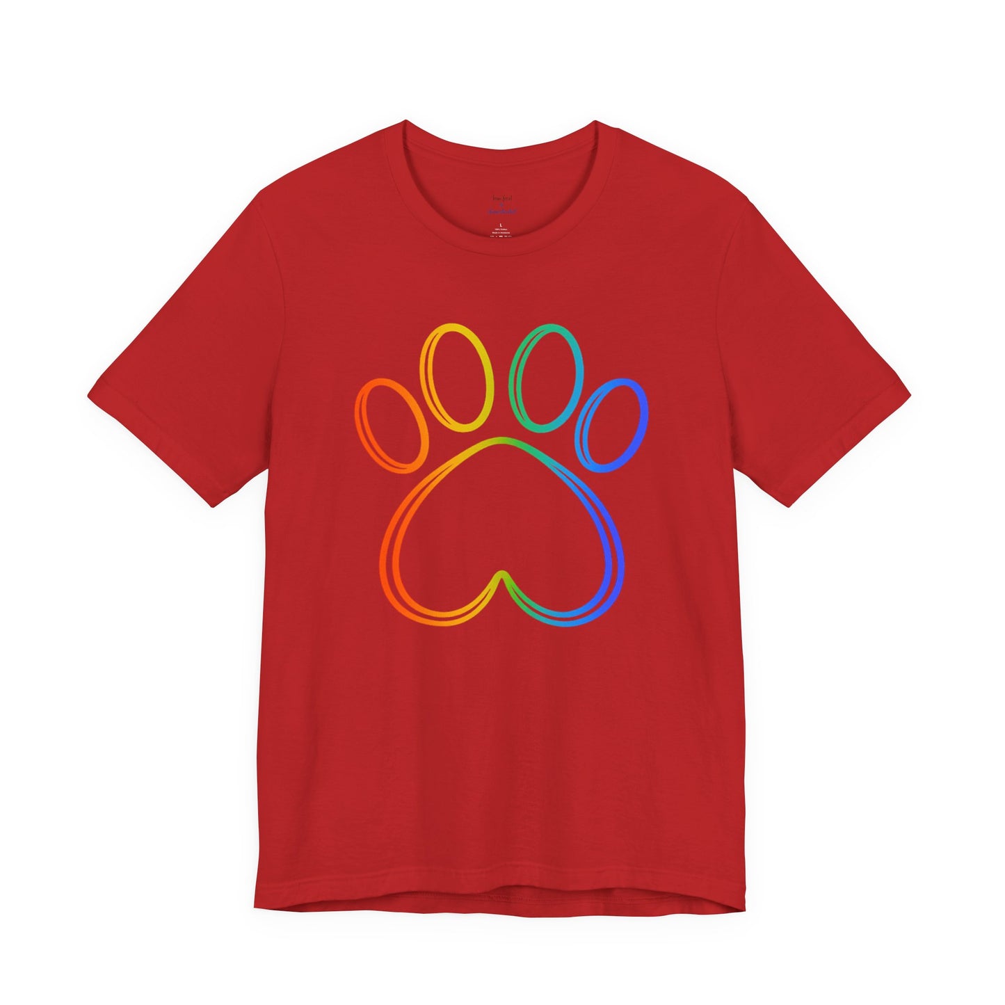 Heart/Paw Colorful Line-Work T-Shirt