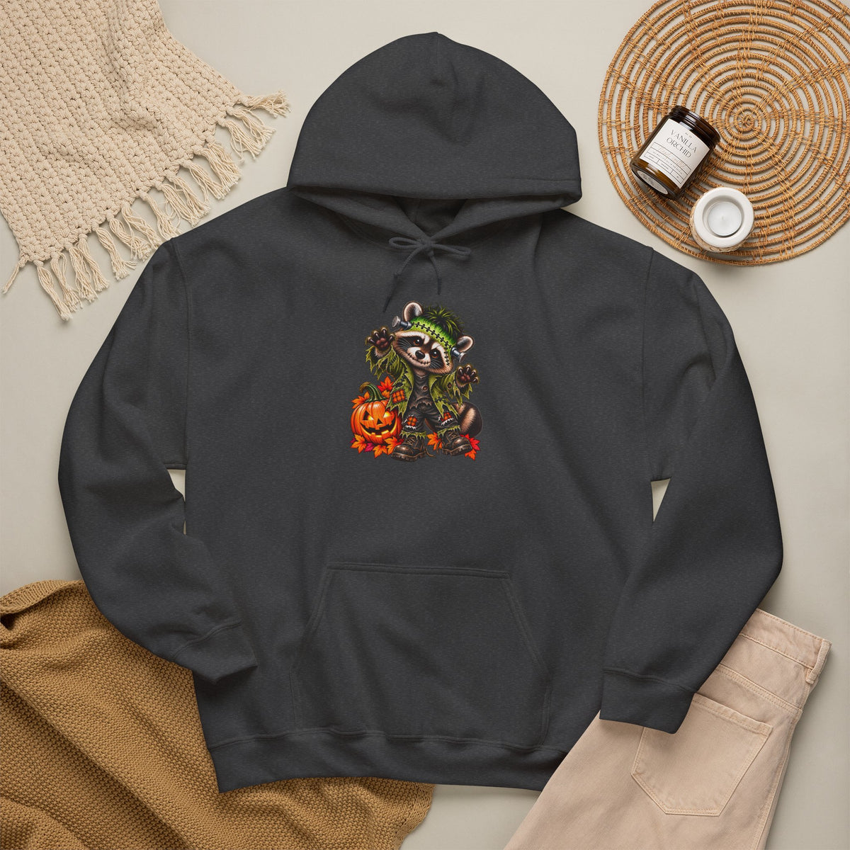 Frankenstein Raccoon Halloween Hooded Sweatshirt