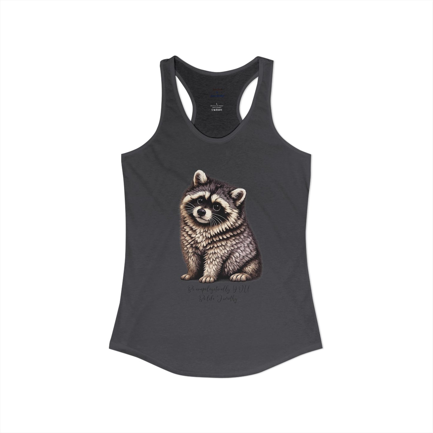 Jimothy The Raccoon Racerback Tank