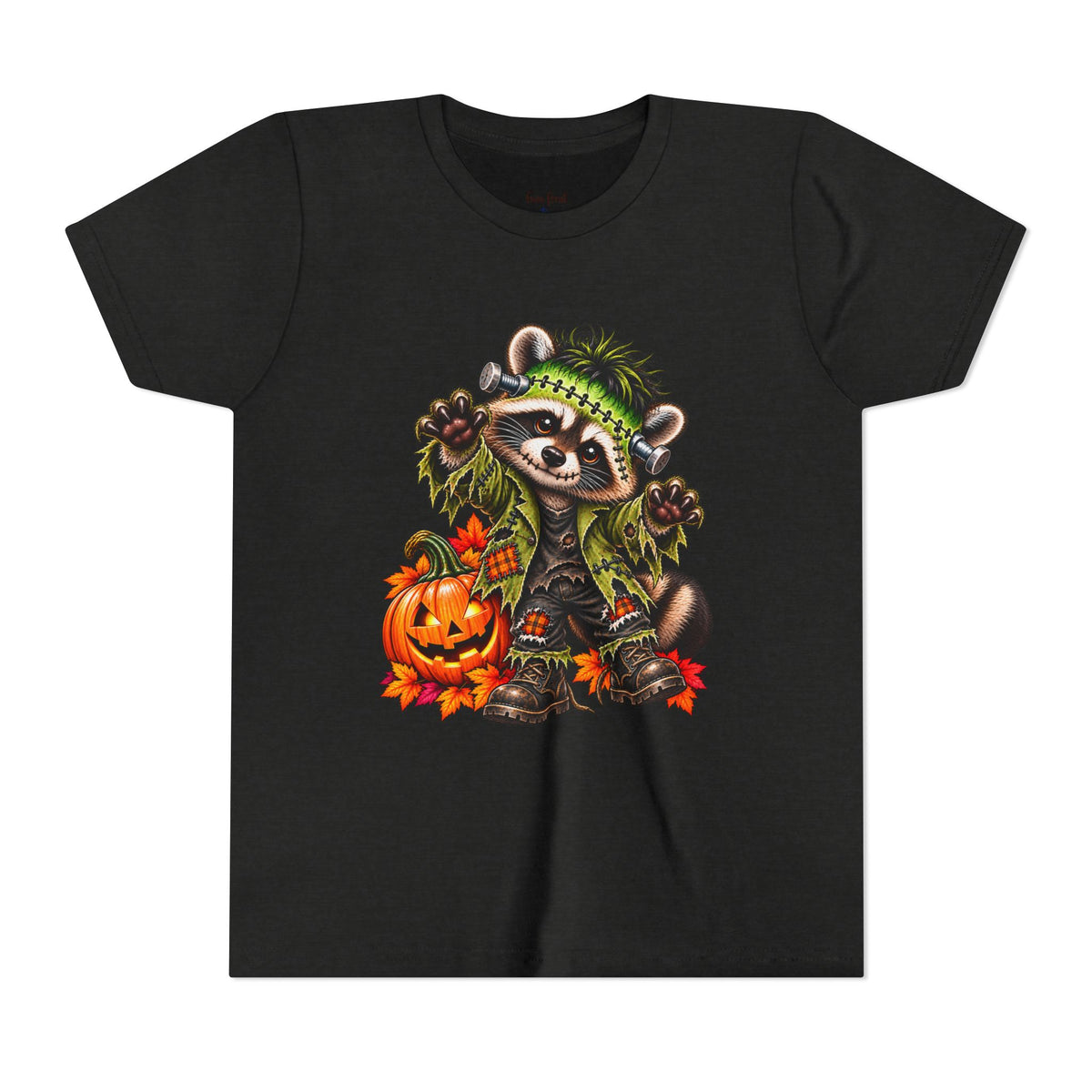 Halloween Youth Tee — Frankenstein Raccoon Kids Tshirt