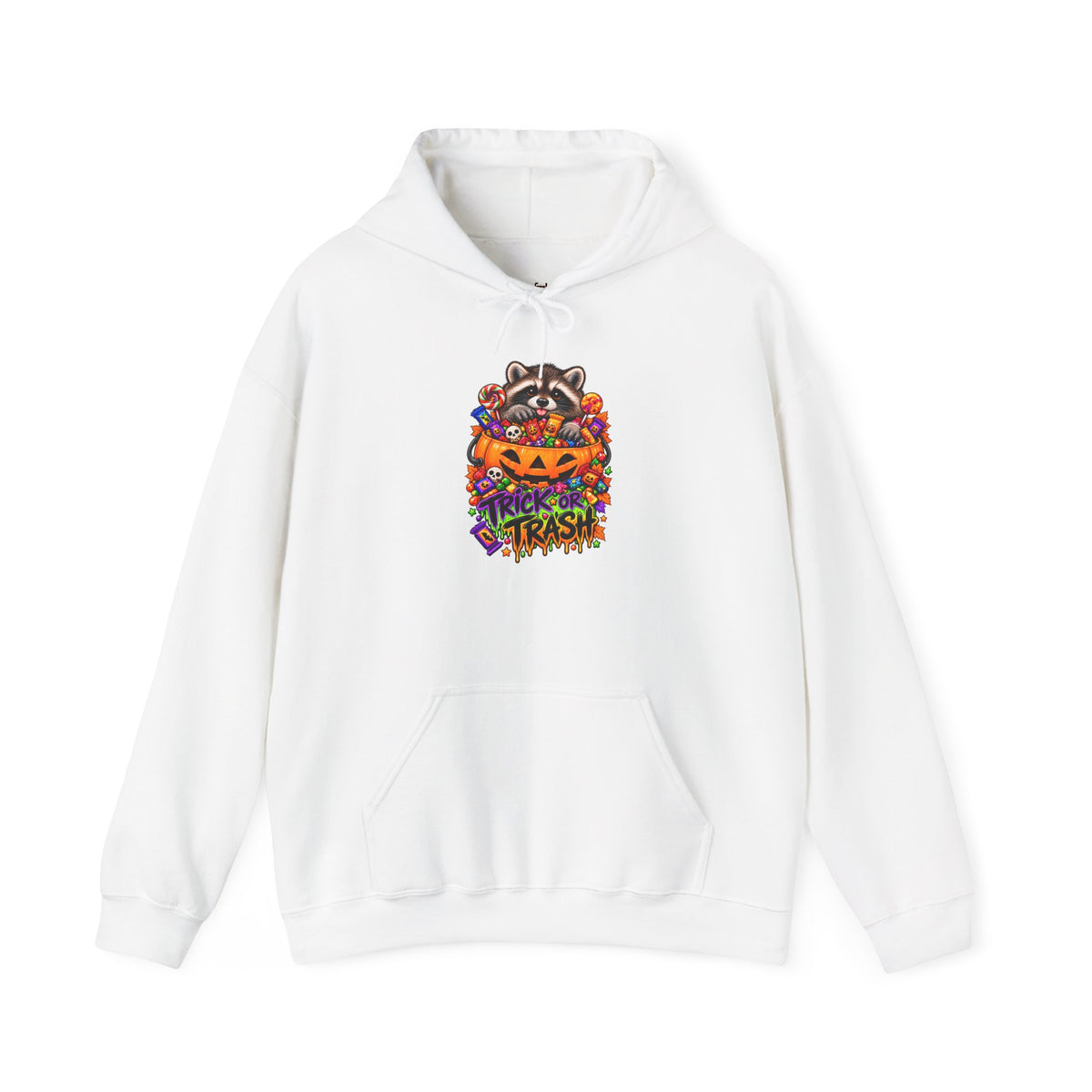Trick or Trash Raccoon Hooded Sweatshirt