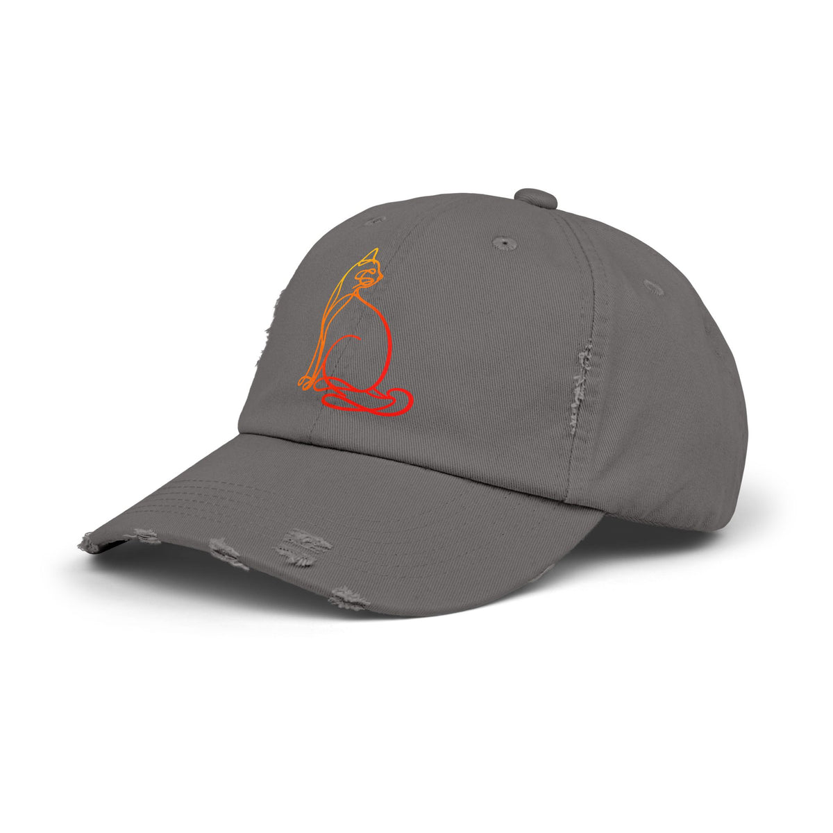 Sunrise Cat Distressed Cap