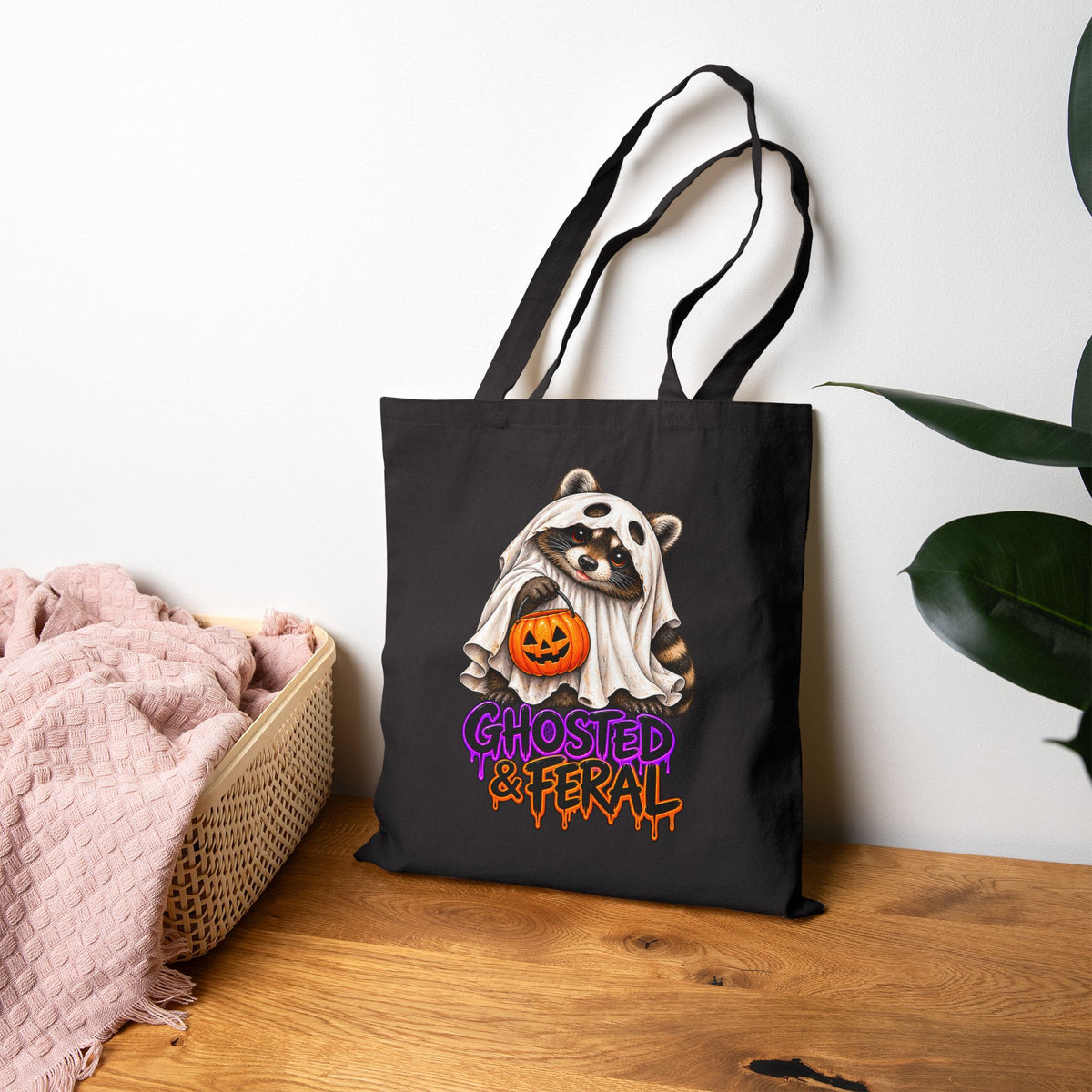 Ghosted Raccoon Tote Bag