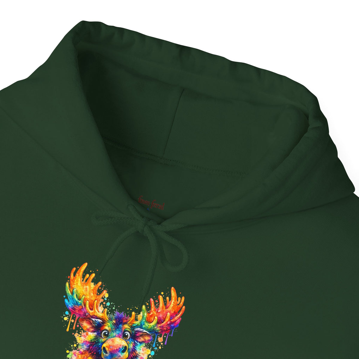 Watercolor Moose Hooded Sweatshirt