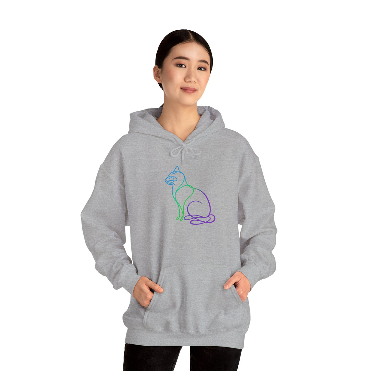Northern Lights Cat Hooded Sweatshirt