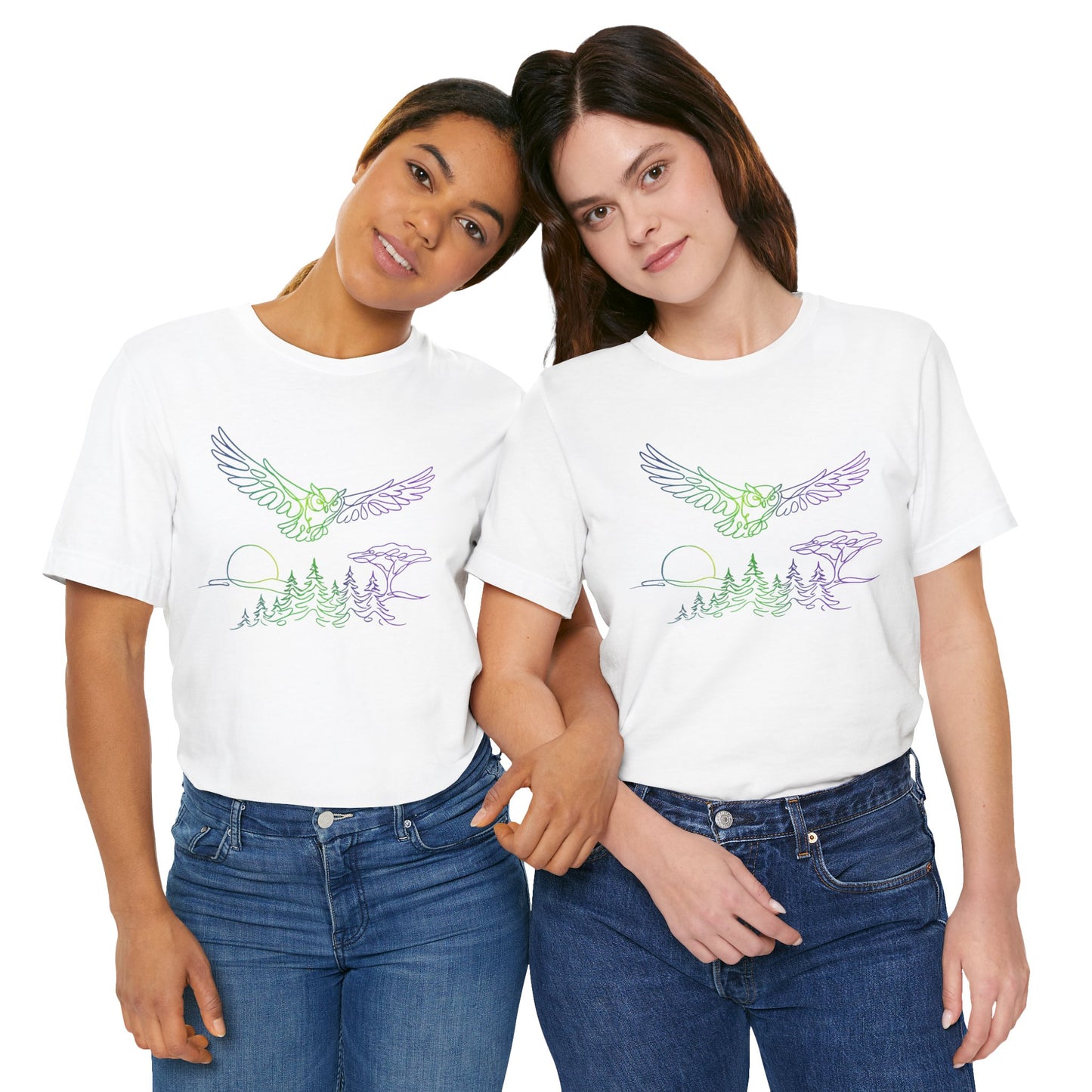 Owl | Colorful Line-Work T-Shirt