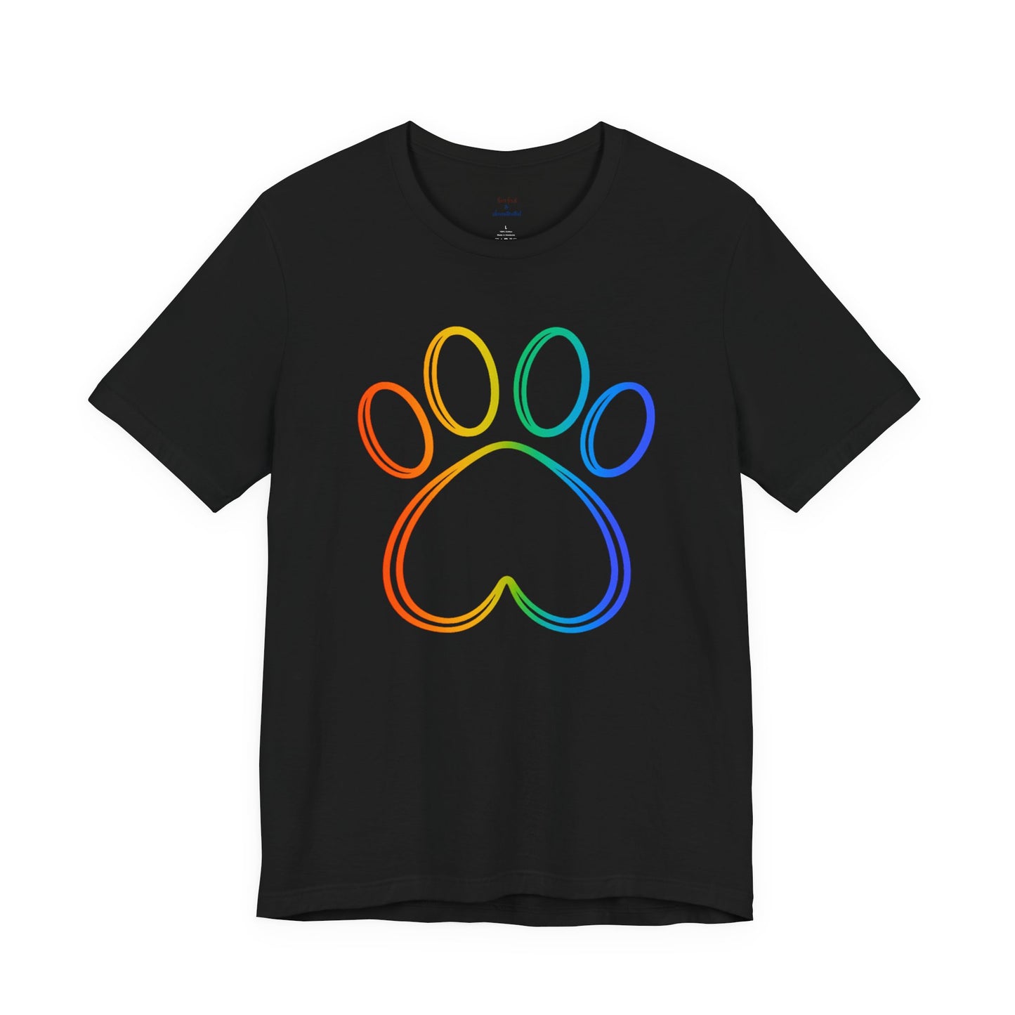 Heart/Paw Colorful Line-Work T-Shirt