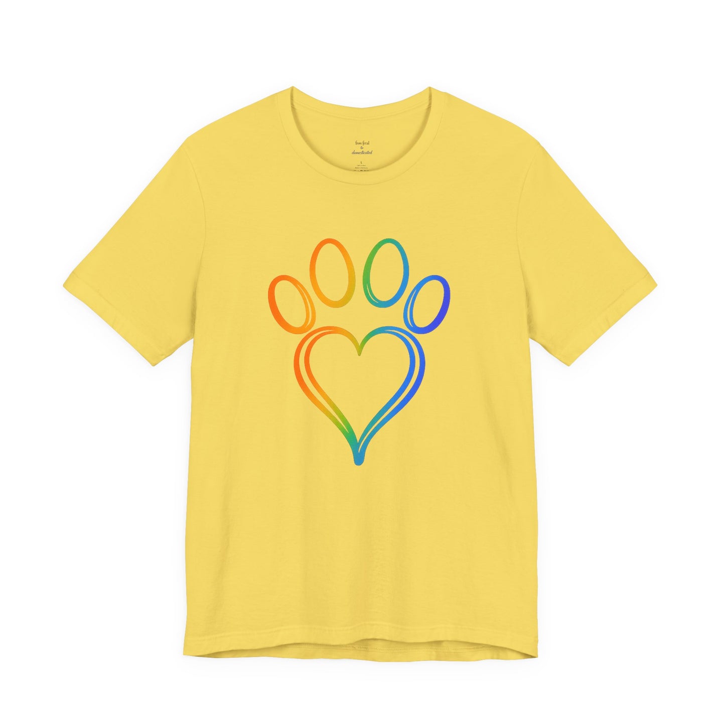 Heart/Paw Colorful Line-Work T-Shirt