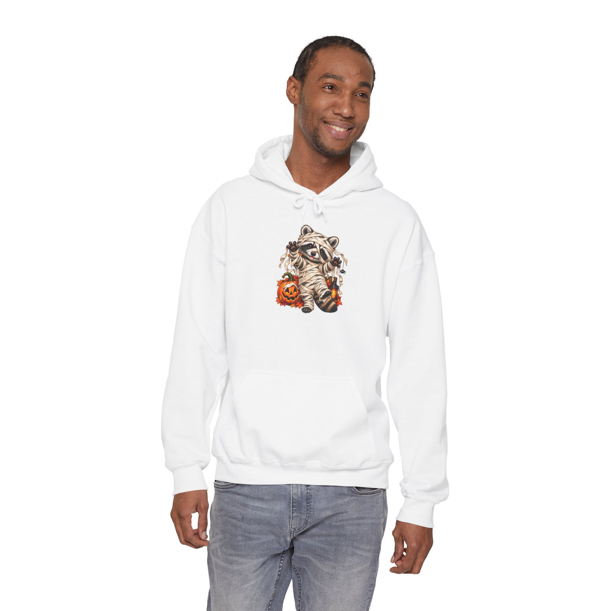 Mummy Raccoon Halloween Hooded Sweatshirt