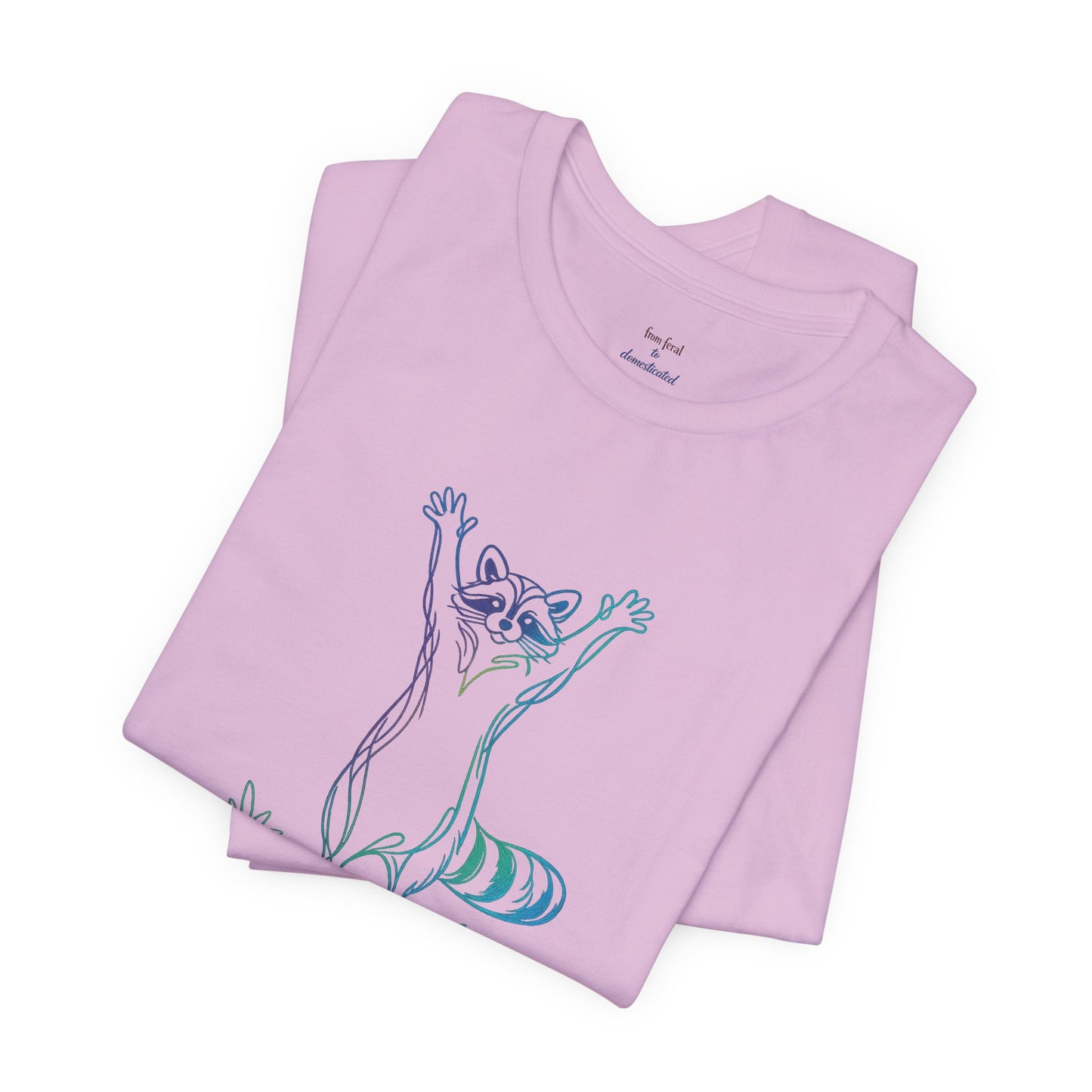 Raccoon Tee — Minimal Line Raccoon Scenic Graphic T-Shirt