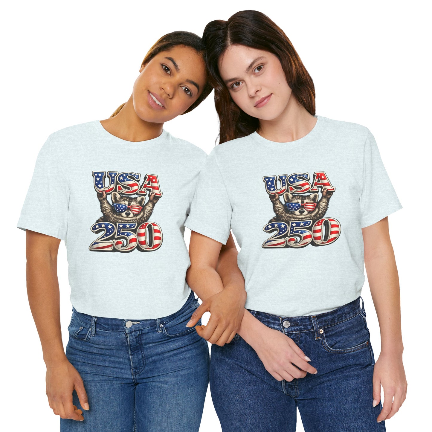 Patriot Raccoon 250th Anniversary T-Shirt — 4th of July Fireworks Flag Tee
