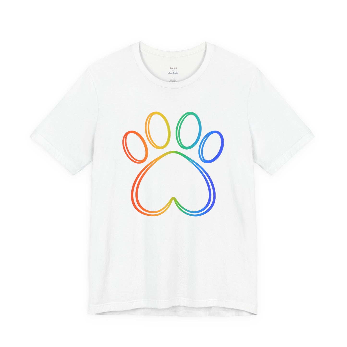 Heart/Paw Colorful Line-Work T-Shirt