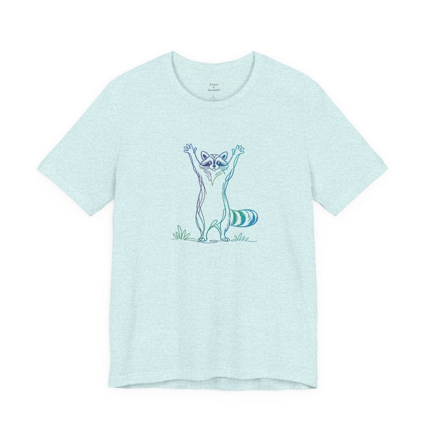 Raccoon Tee — Minimal Line Raccoon Scenic Graphic T-Shirt