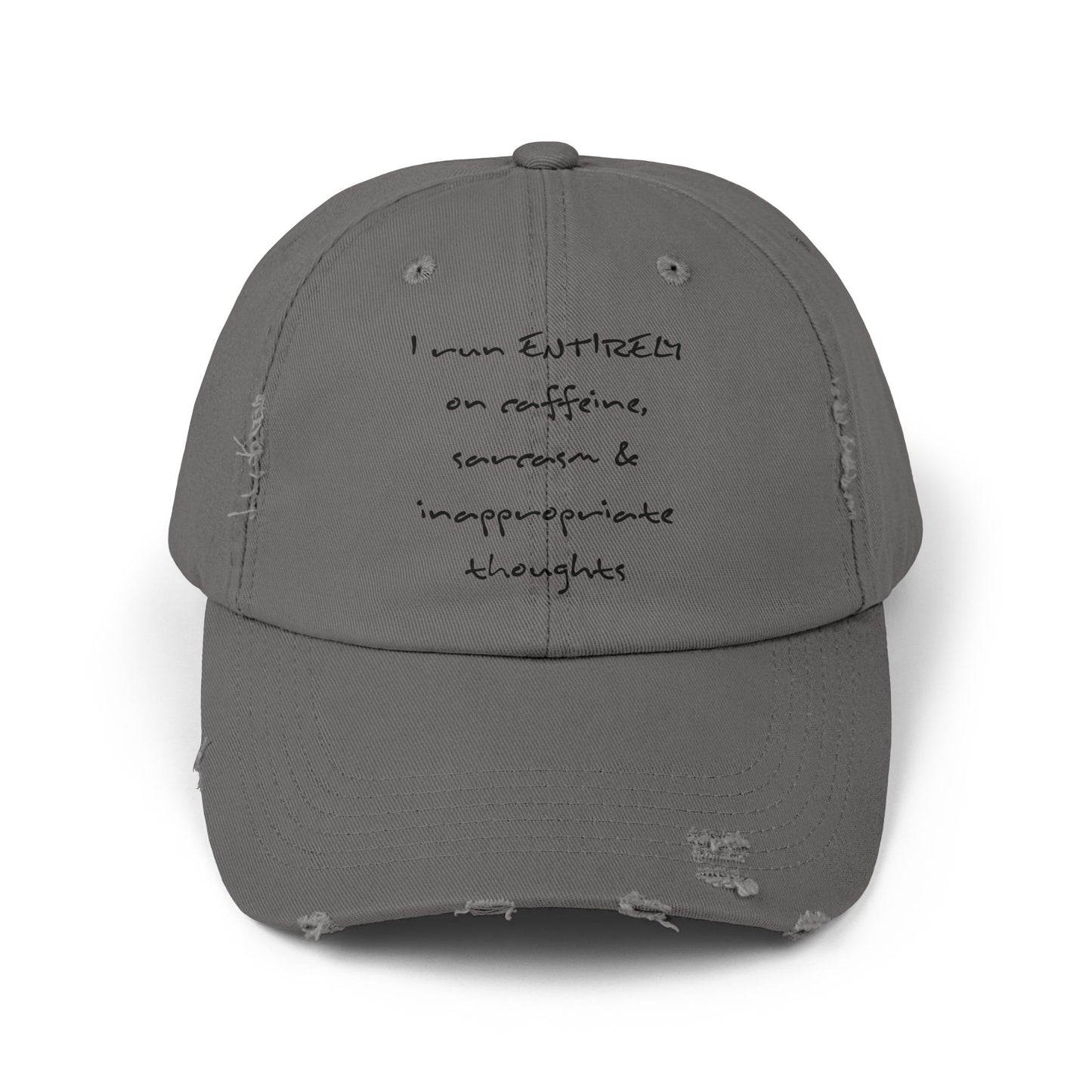 "Run On" Distressed Cap —  Funny Truth Hat