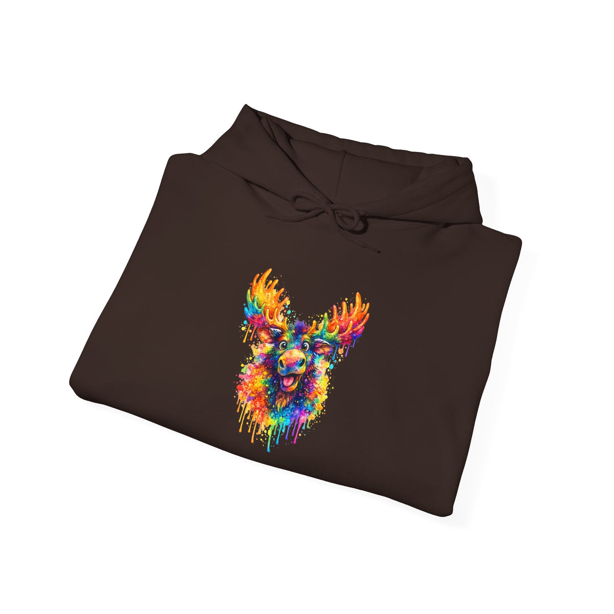 Watercolor Moose Hooded Sweatshirt