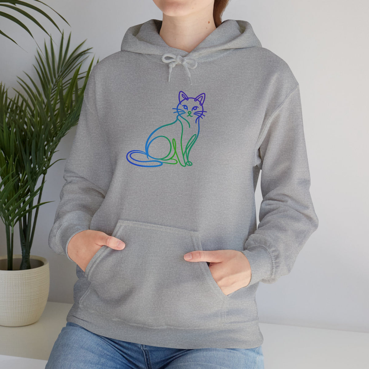 Northern Lights Cat Hooded Sweatshirt