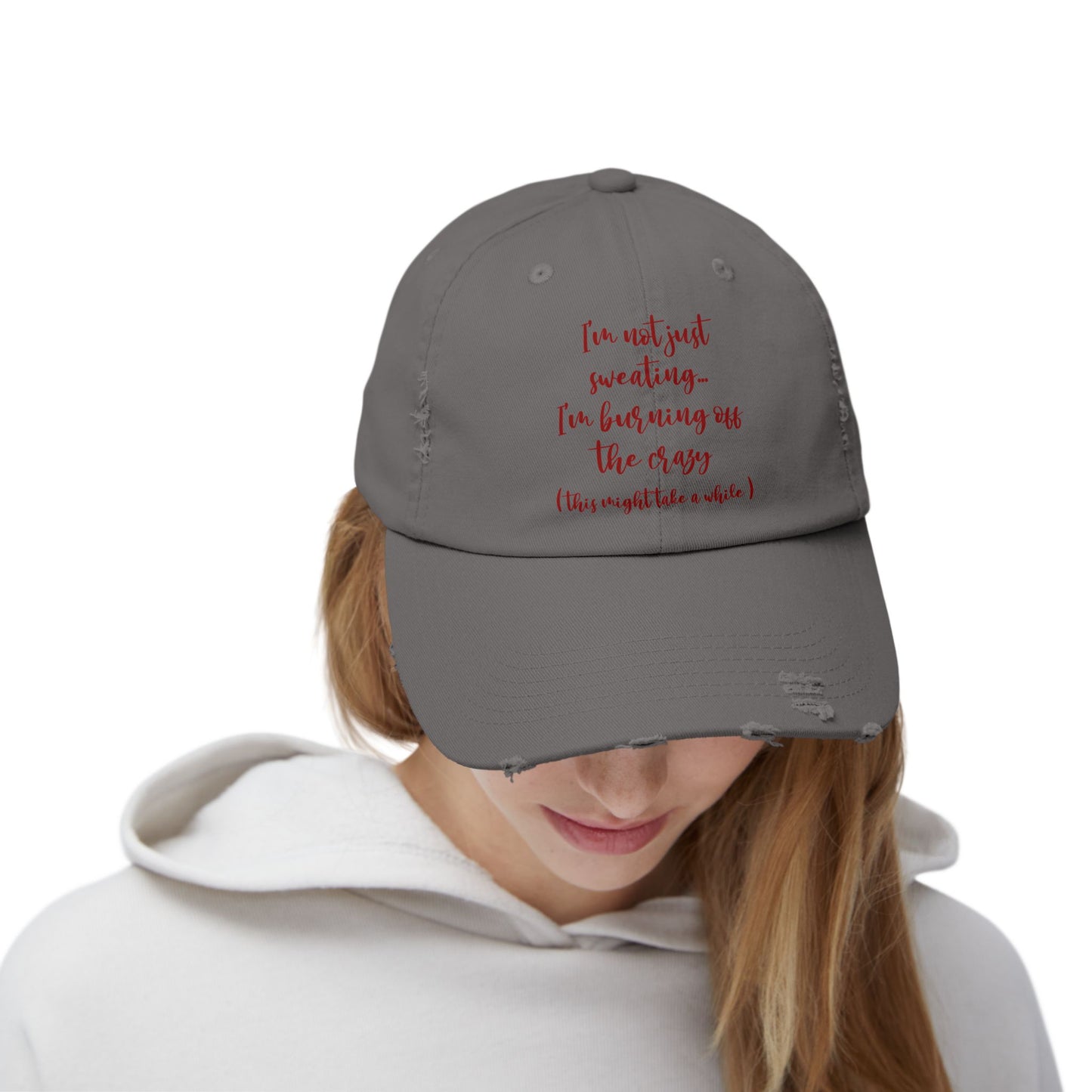 "Sweating" Distressed Cap —  Funny Truth Hat