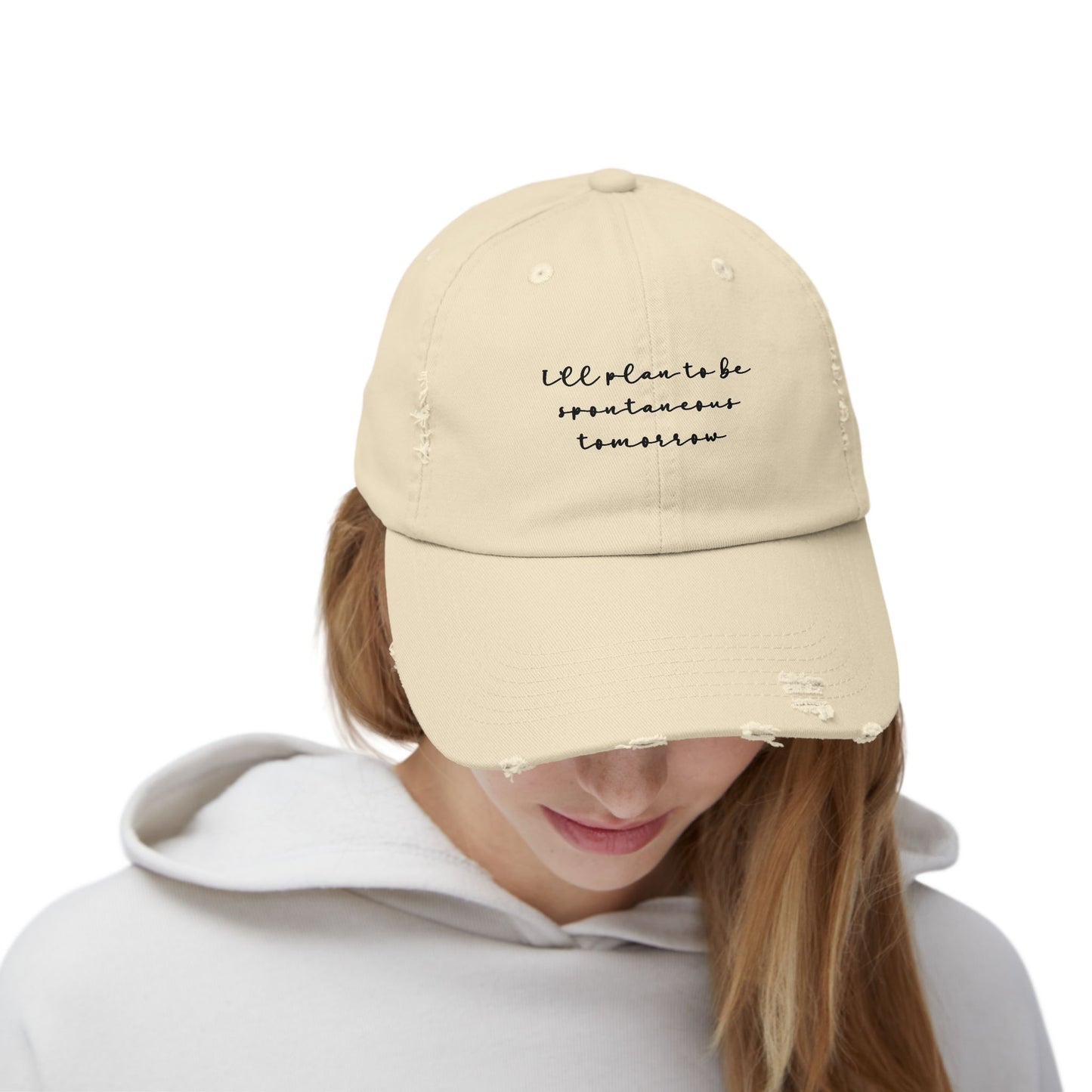 "Spontaneous" Distressed Cap —  Funny Truth Hat