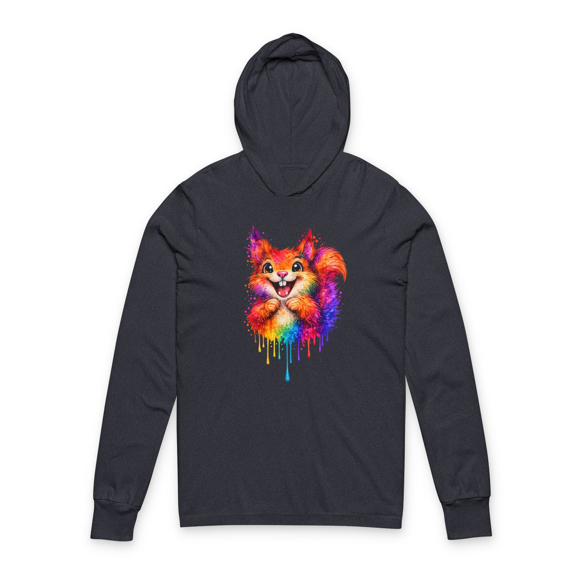 Watercolor Squirrel Hooded Long Sleeve T-Shirt