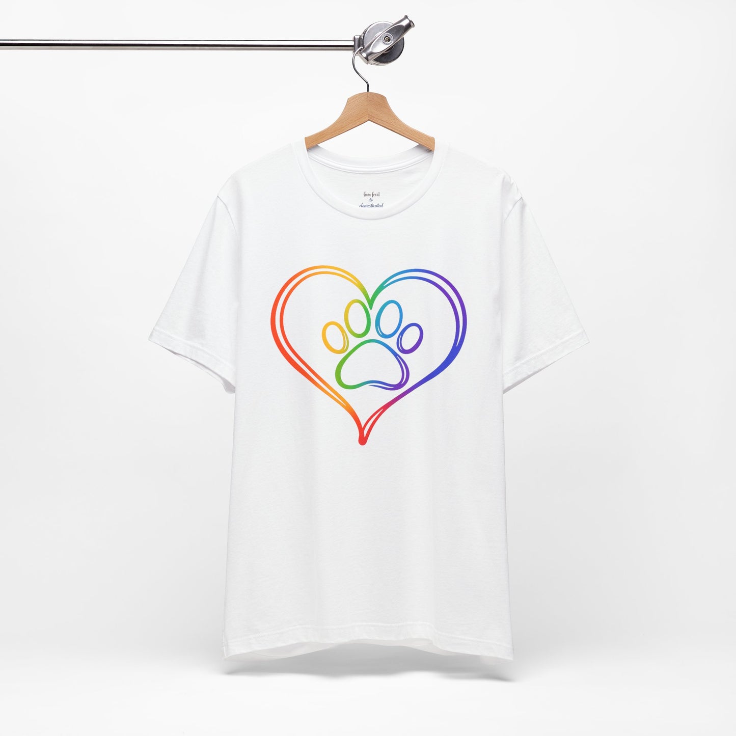 Heart/Paw Colorful Line-Work T-Shirt