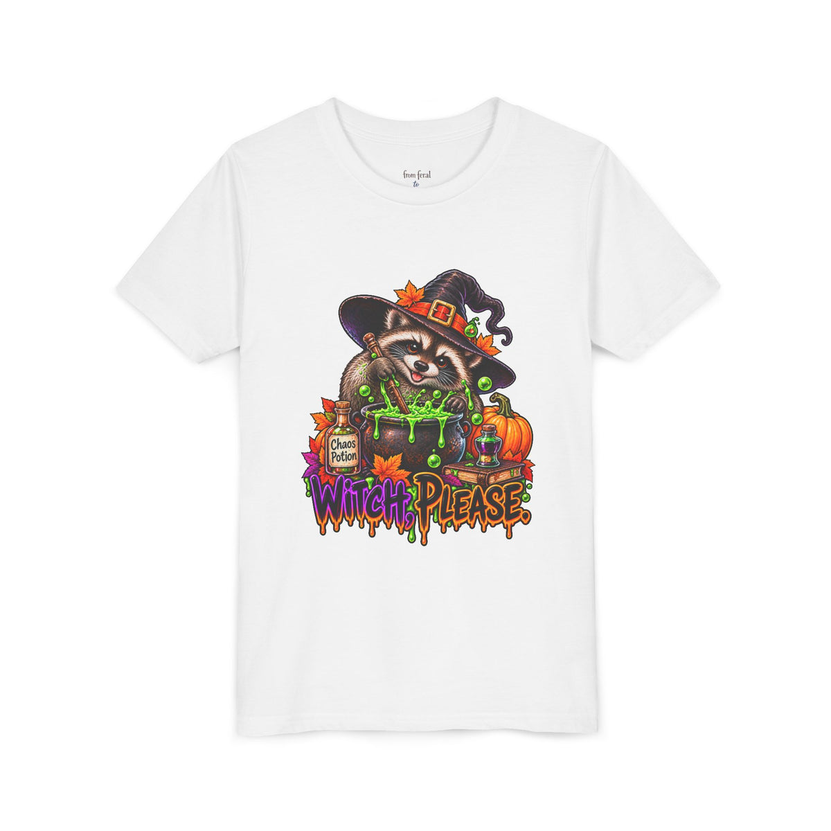 Witch, Please. Youth Tee — Raccoon Kids Tshirt