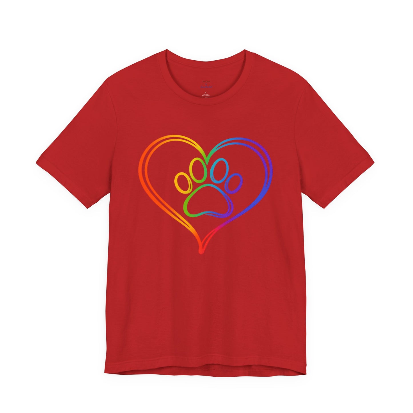 Heart/Paw Colorful Line-Work T-Shirt