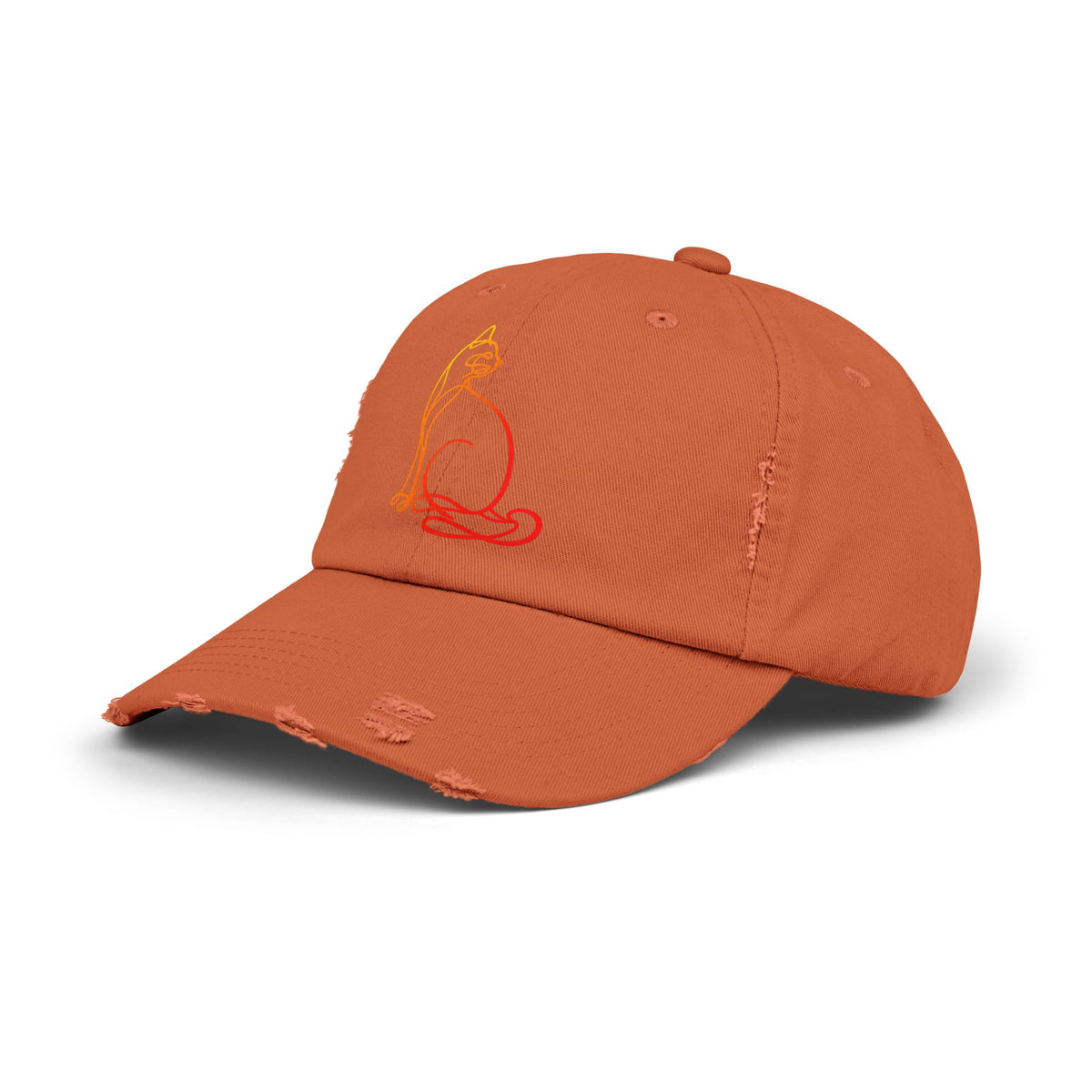 Sunrise Cat Distressed Cap