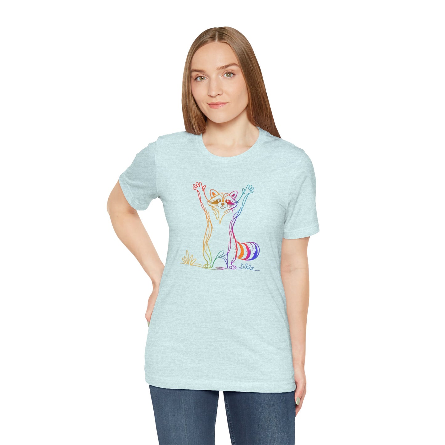 Raccoon Tee — Minimal Line Raccoon Scenic Graphic T-Shirt