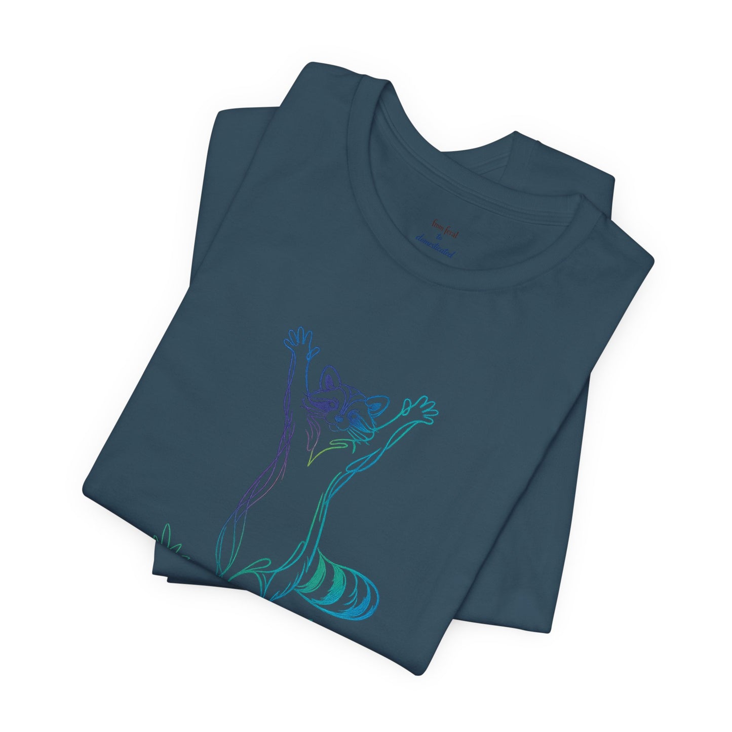 Raccoon Tee — Minimal Line Raccoon Scenic Graphic T-Shirt