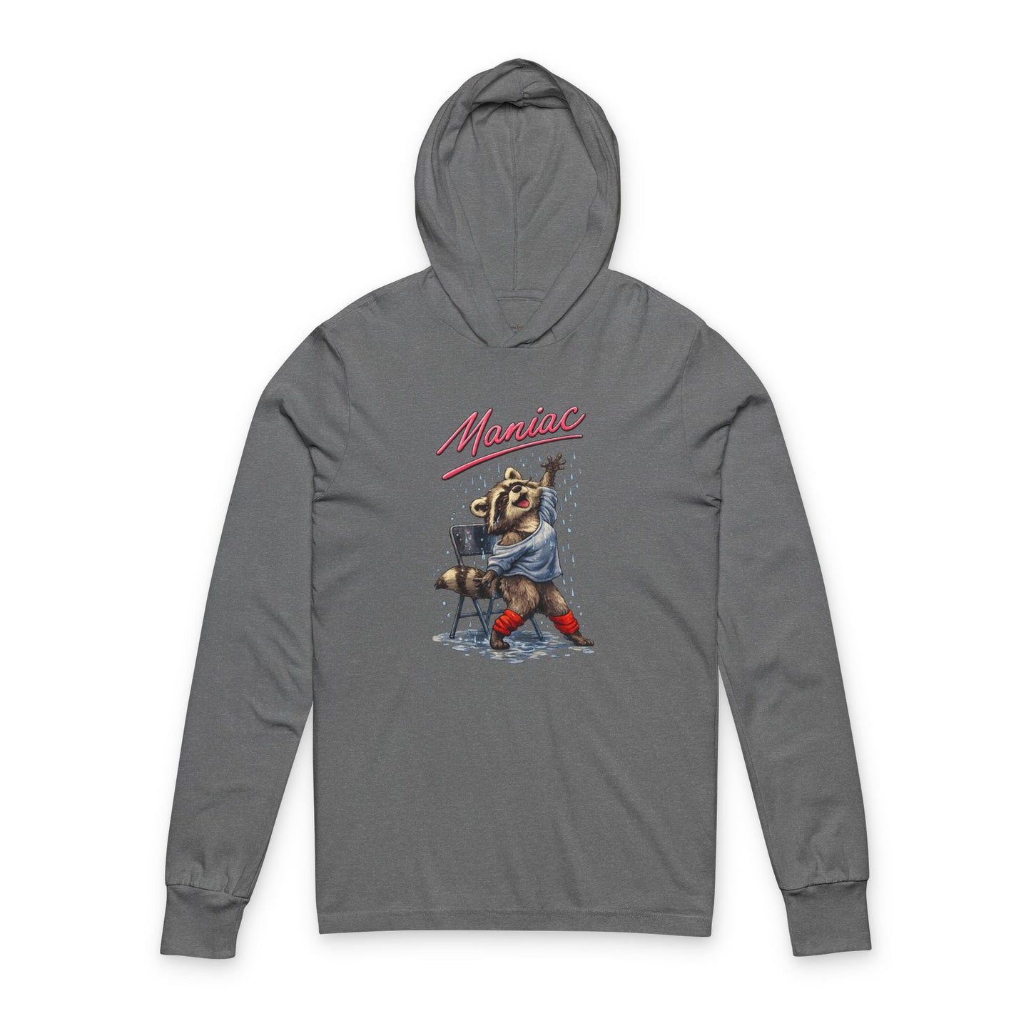 Maniac Raccoon Hooded Long Sleeve T-Shirt
