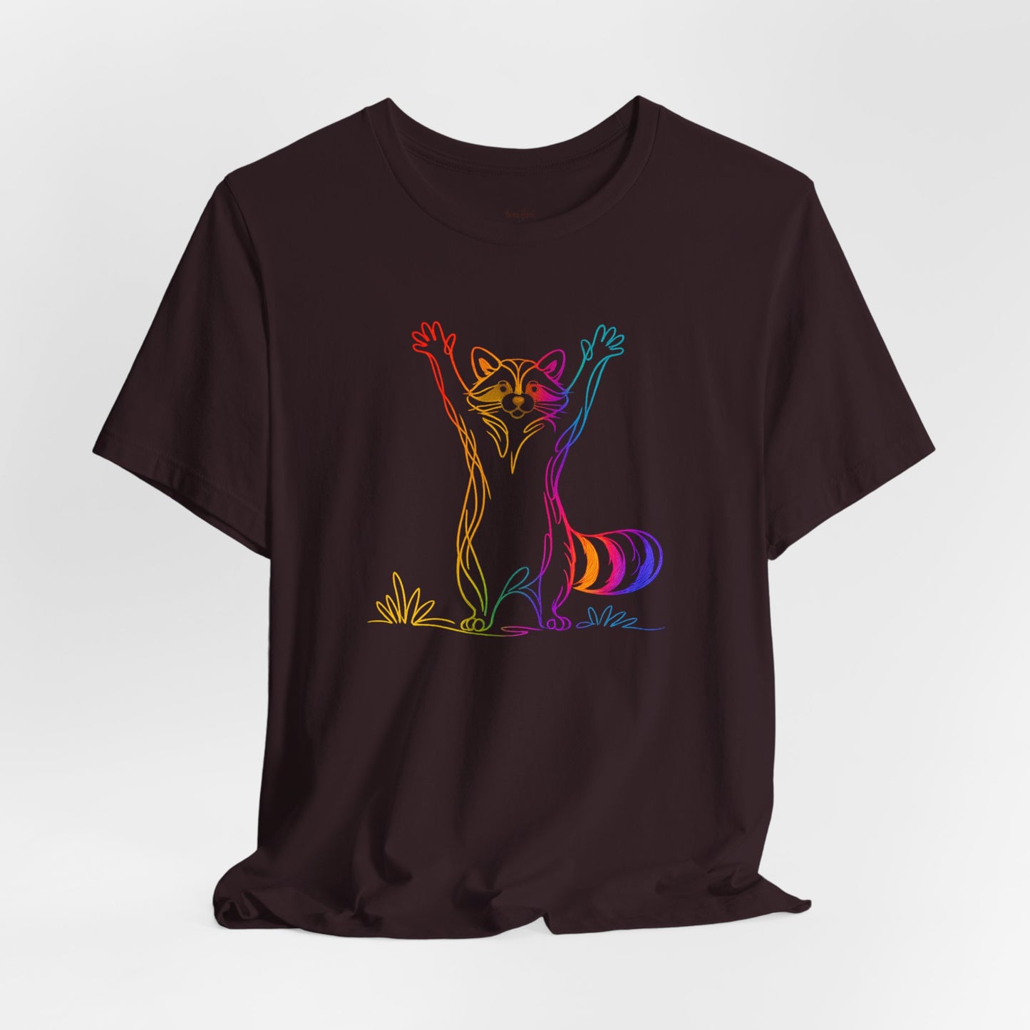 Raccoon Tee — Minimal Line Raccoon Scenic Graphic T-Shirt