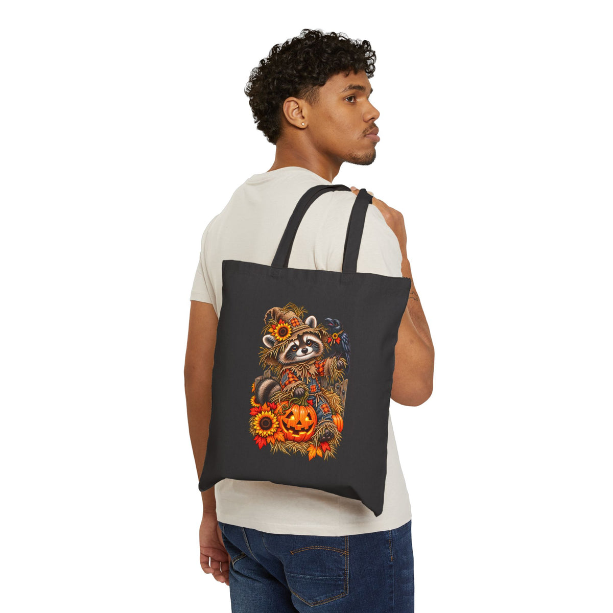 Scarecrow Raccoon Tote Bag