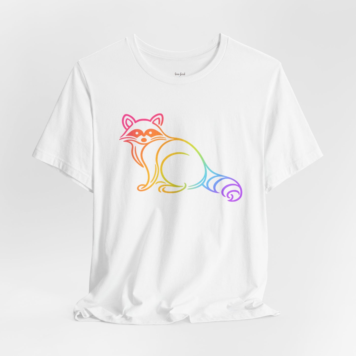 Rascal Raccoon Tee — Minimal Line Raccoon Scenic Graphic T-Shirt