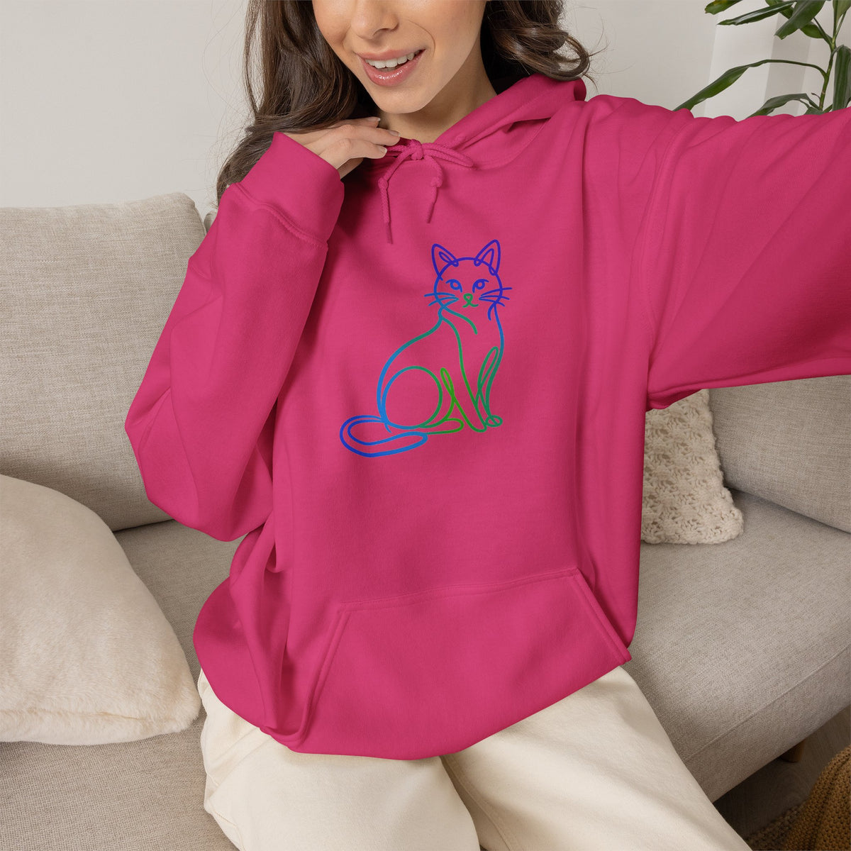 Northern Lights Cat Hooded Sweatshirt