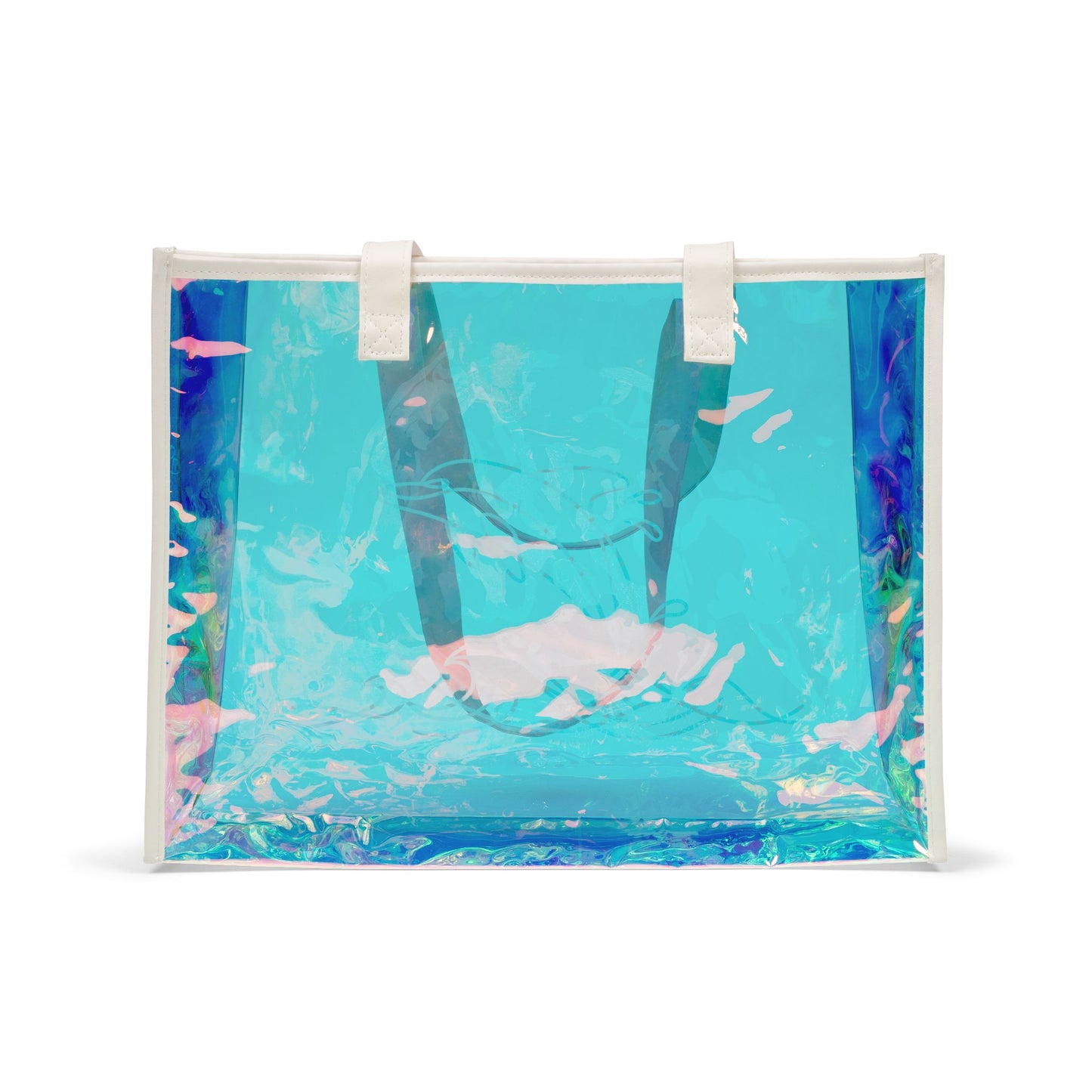 Holographic Sunset Dolphin Beach Tote