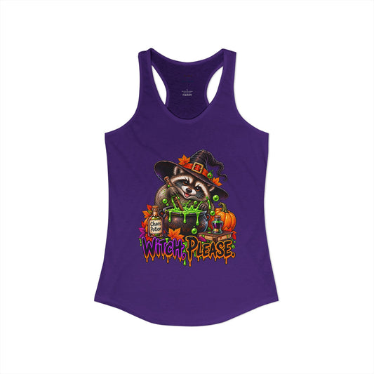 Witch, Please. Raccoon Racerback Tank
