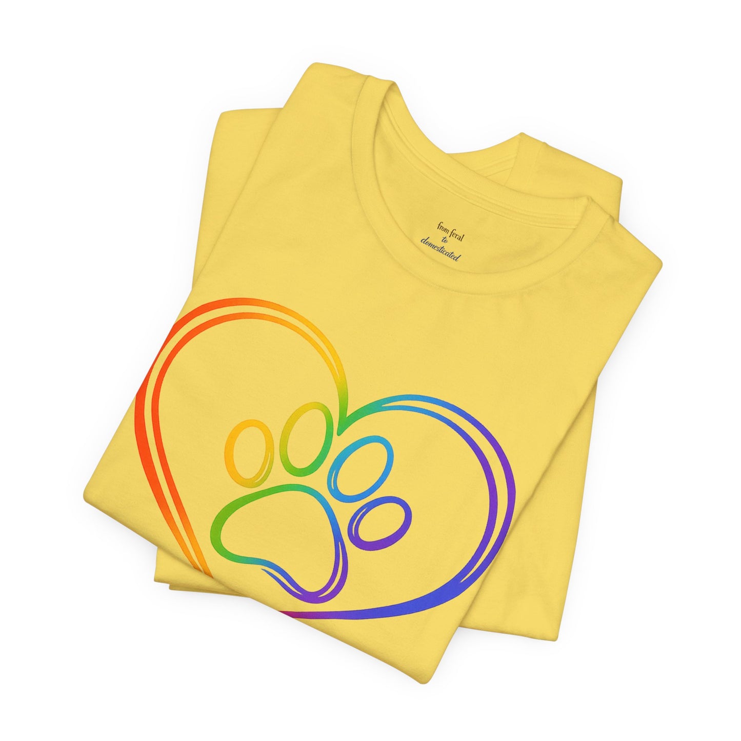 Heart/Paw Colorful Line-Work T-Shirt