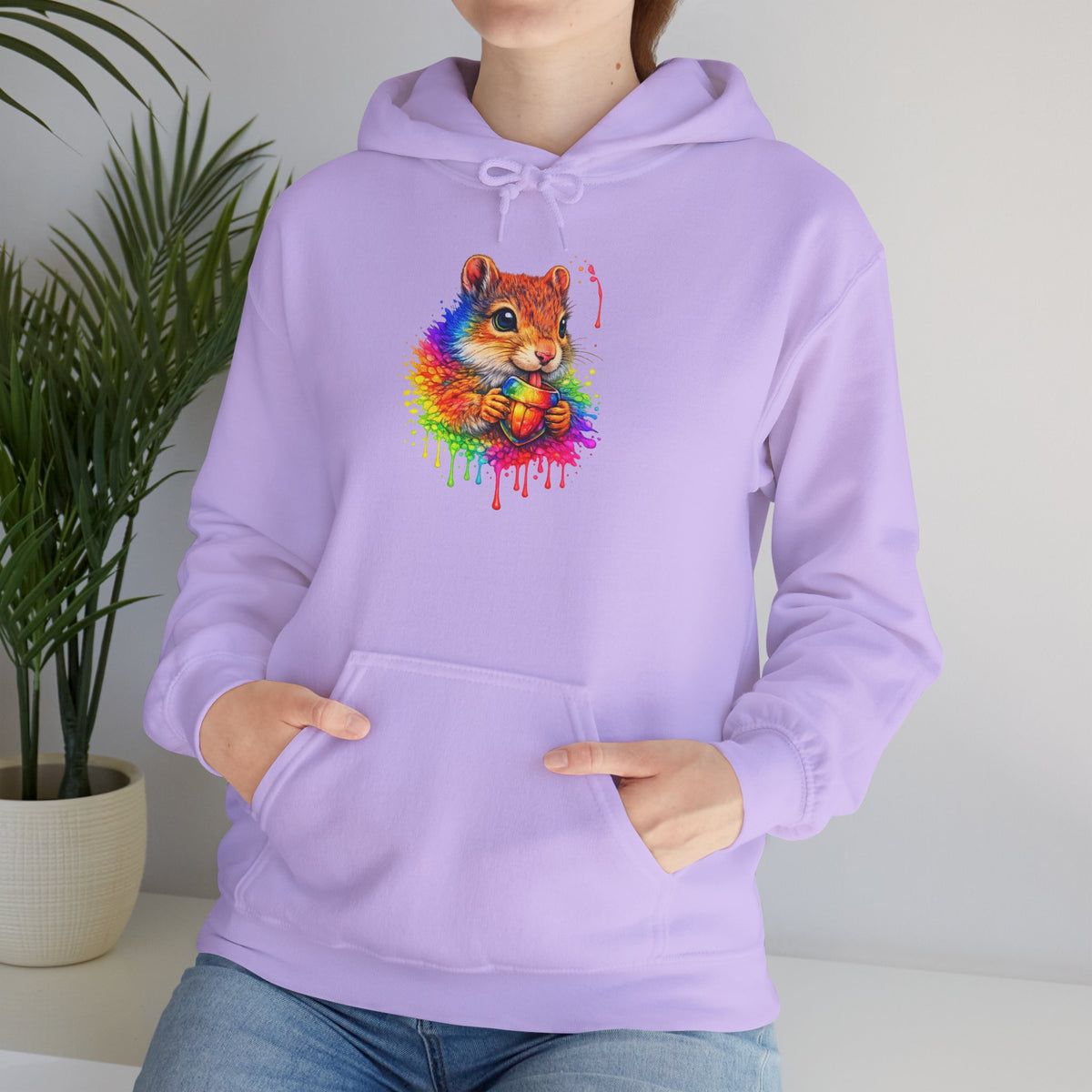 Watercolor Squirrel Hooded Sweatshirt