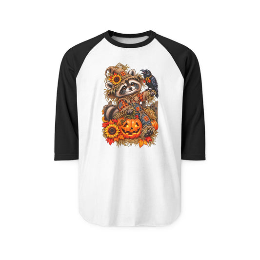 Scarecrow Raccoon Raglan Baseball Shirt