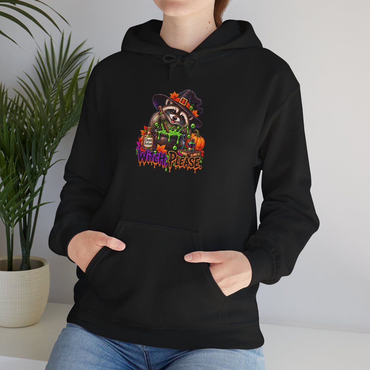 Witch, Please. Raccoon Hooded Sweatshirt