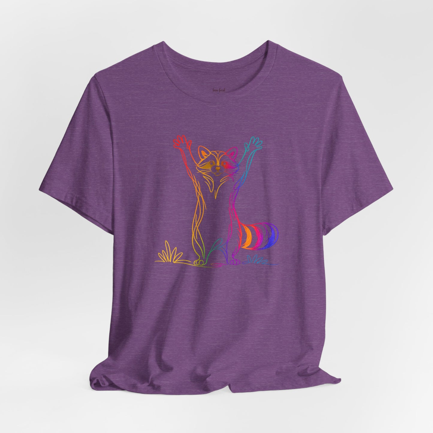 Raccoon Tee — Minimal Line Raccoon Scenic Graphic T-Shirt