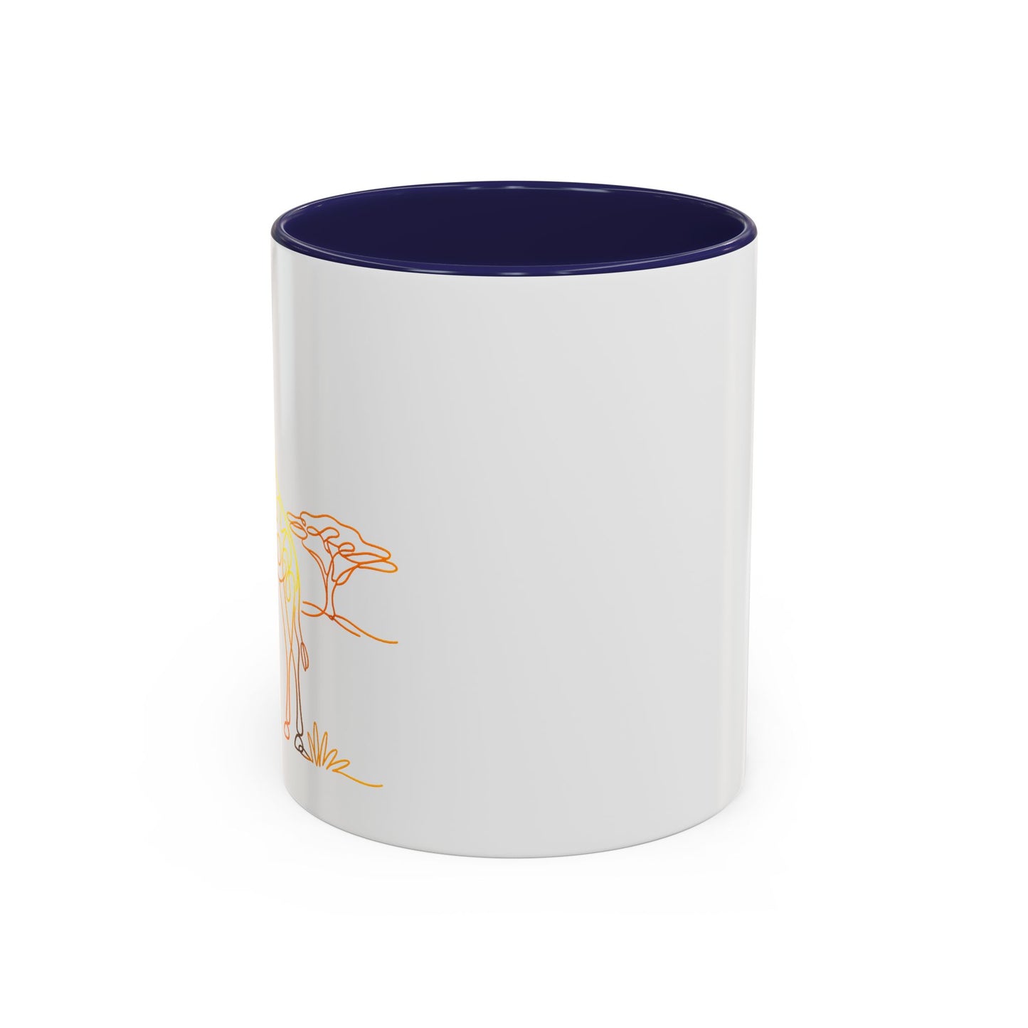 Safari Sunrise Coffee Mug — Minimal Line Giraffe Design (11/15oz)