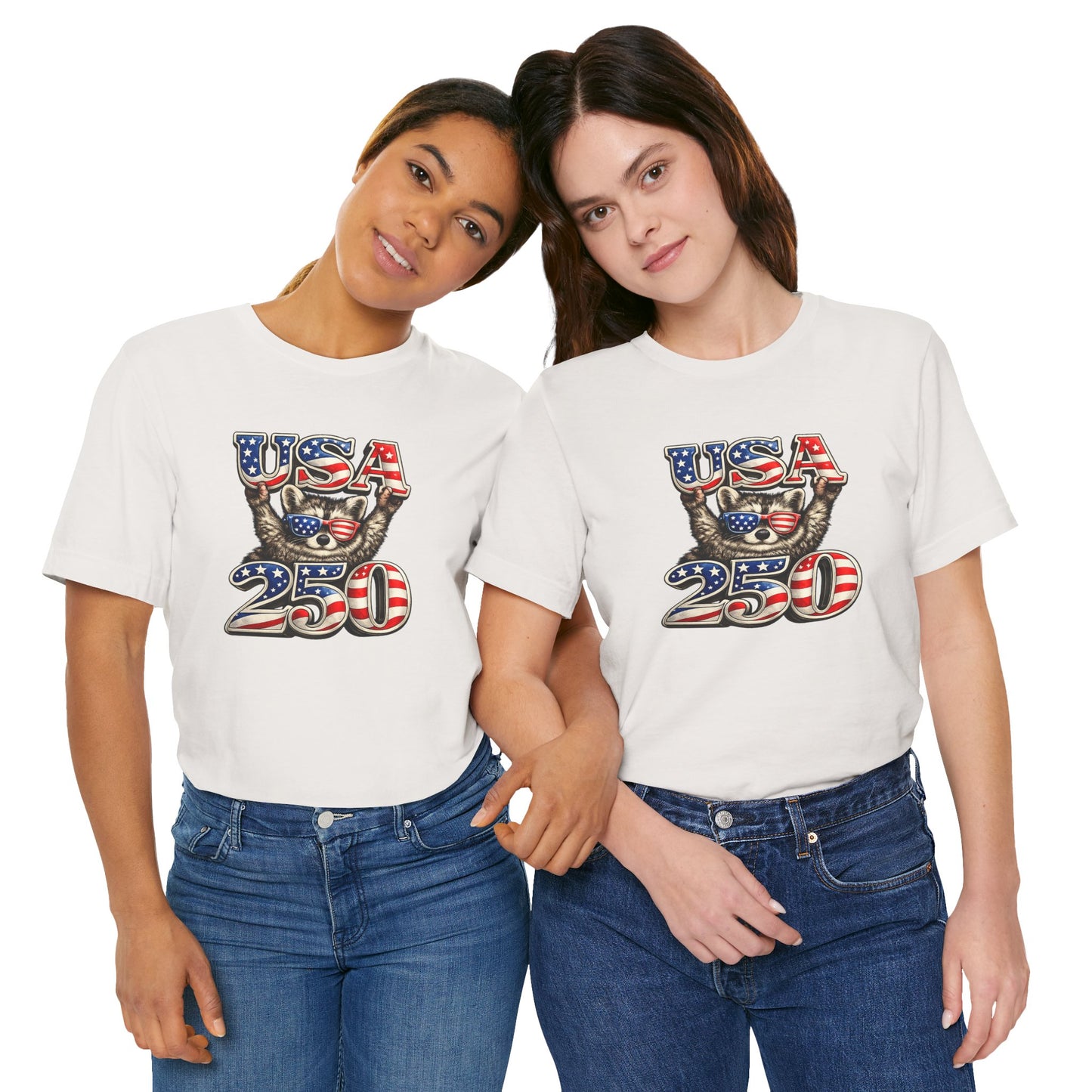 Patriot Raccoon 250th Anniversary T-Shirt — 4th of July Fireworks Flag Tee