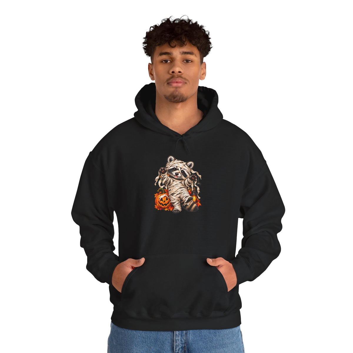 Mummy Raccoon Halloween Hooded Sweatshirt