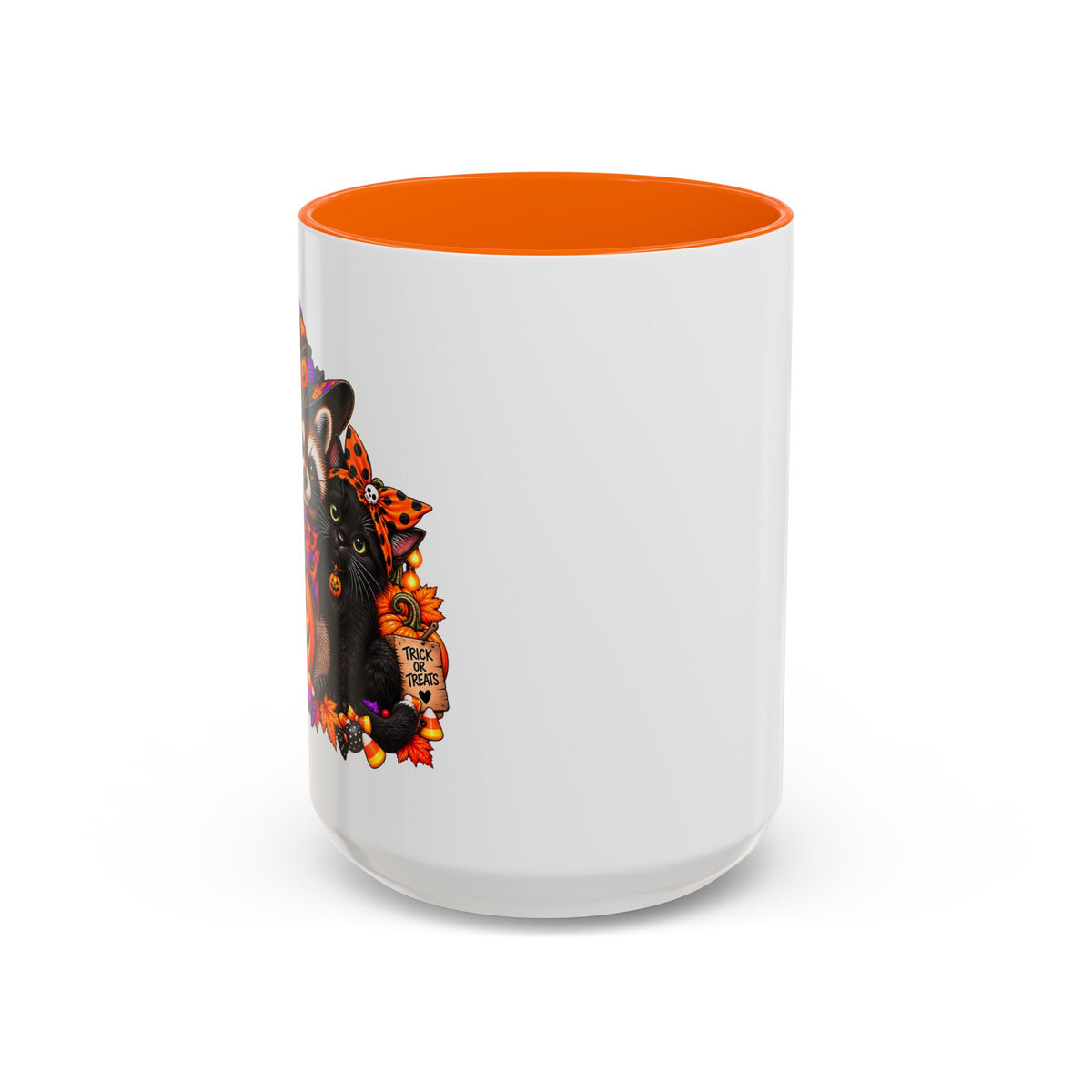 Halloween Raccoon and Black Cat Bestie Coffee Mug  (11/15oz)
